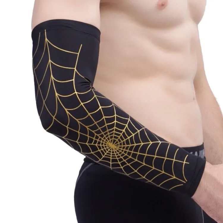 Professional Basketball Sports Spider Web Arm Guards Anti-skid Lengthened Elbow Guards, Size:M(Random Color Delivery)