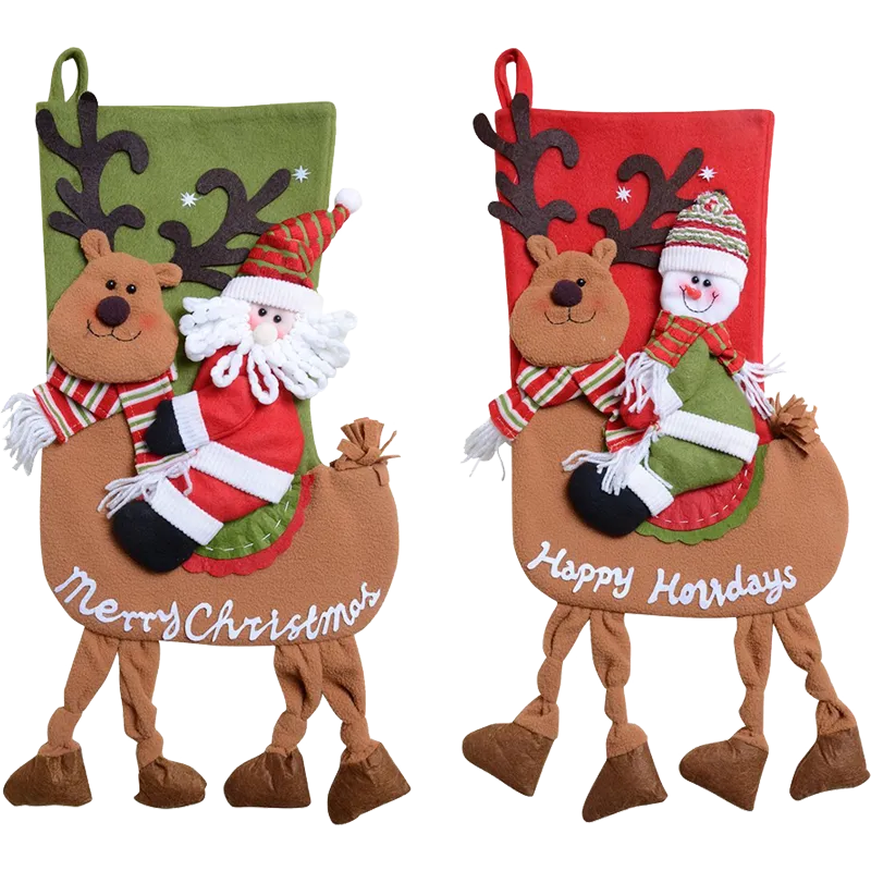 QBSM Classic Cute Christmas Stocking Decorations Gift Bag