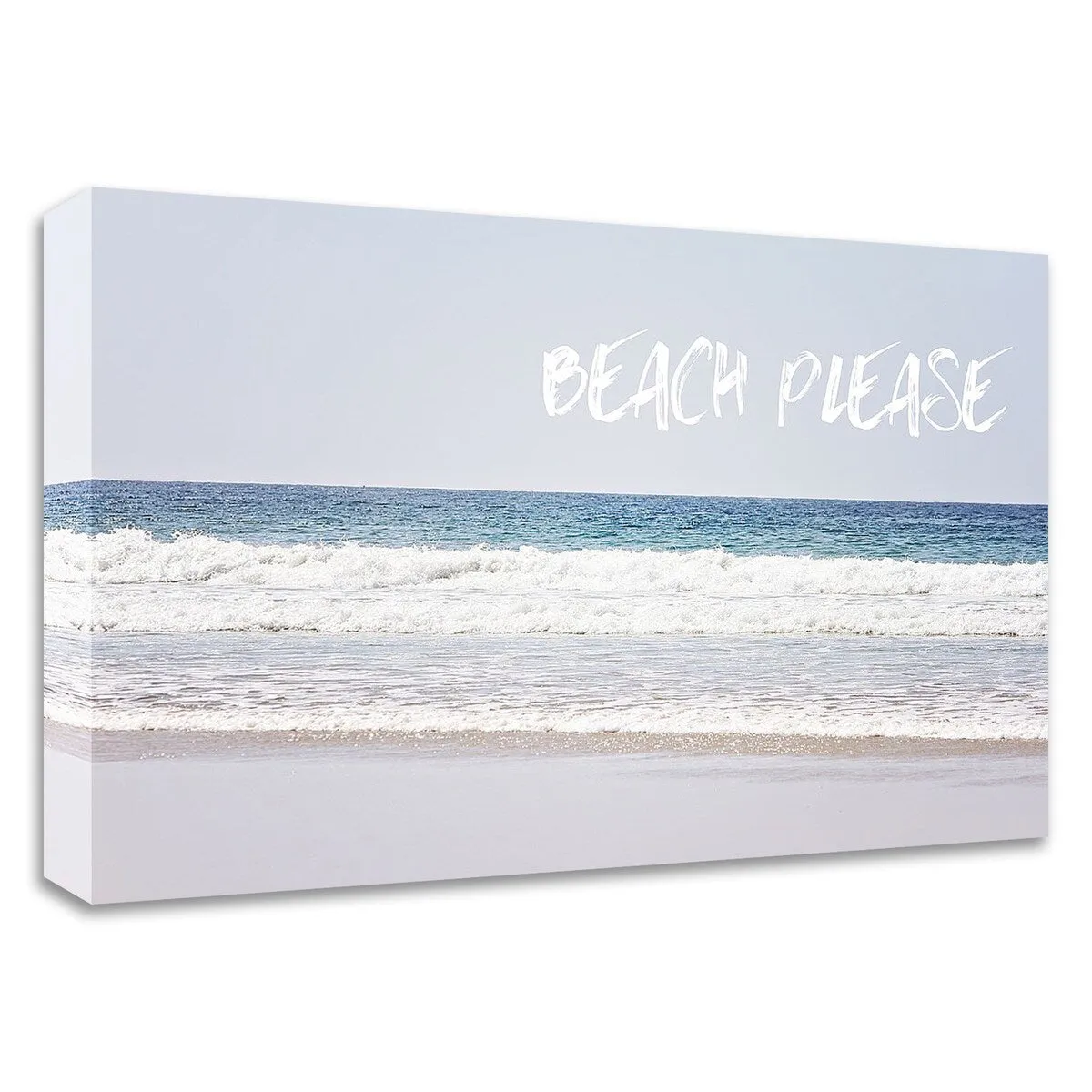 "Beach Please" Wrapped Canvas Print Wall Art