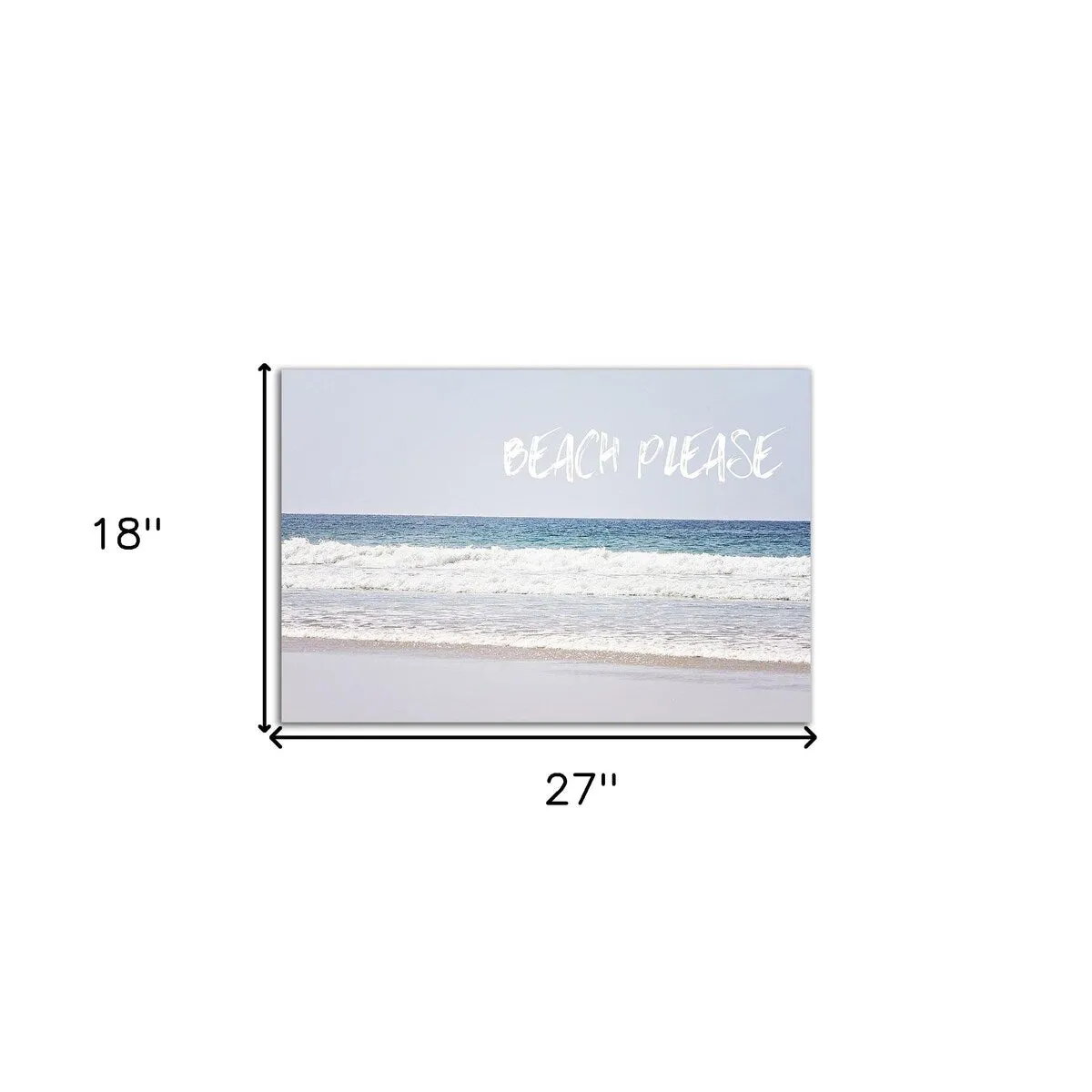 "Beach Please" Wrapped Canvas Print Wall Art