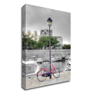 "Bicycle St Martin Canal #1" Wrapped Canvas Print Wall Art