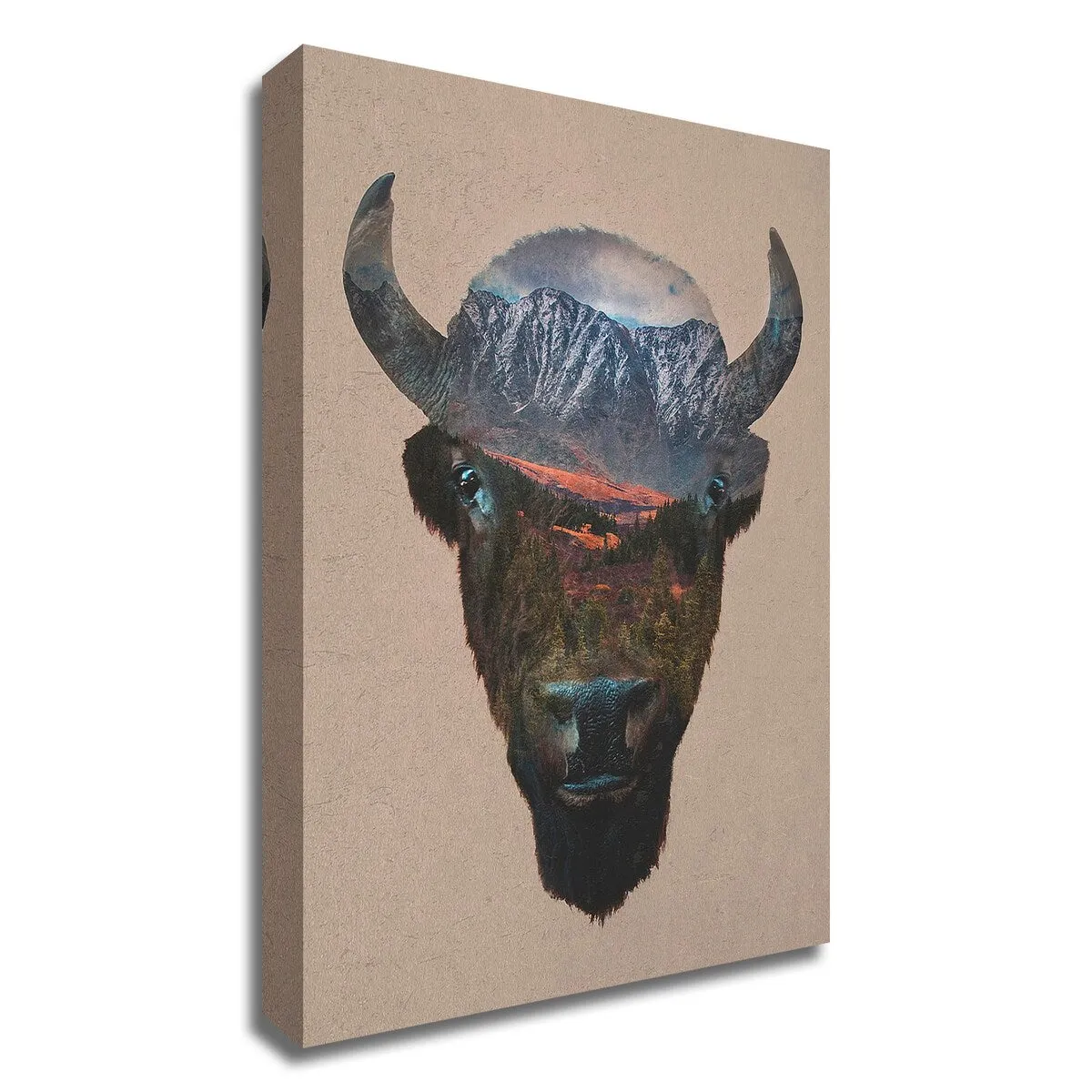 "Bison Peak" Wrapped Canvas Print Wall Art