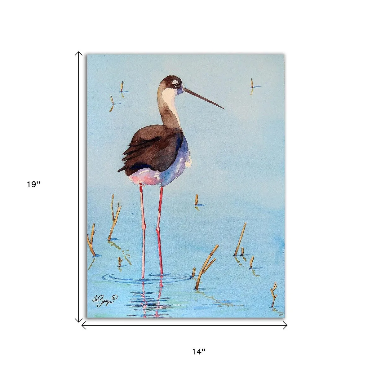 "Black Neck Stilt Iii" Wrapped Canvas Print Wall Art