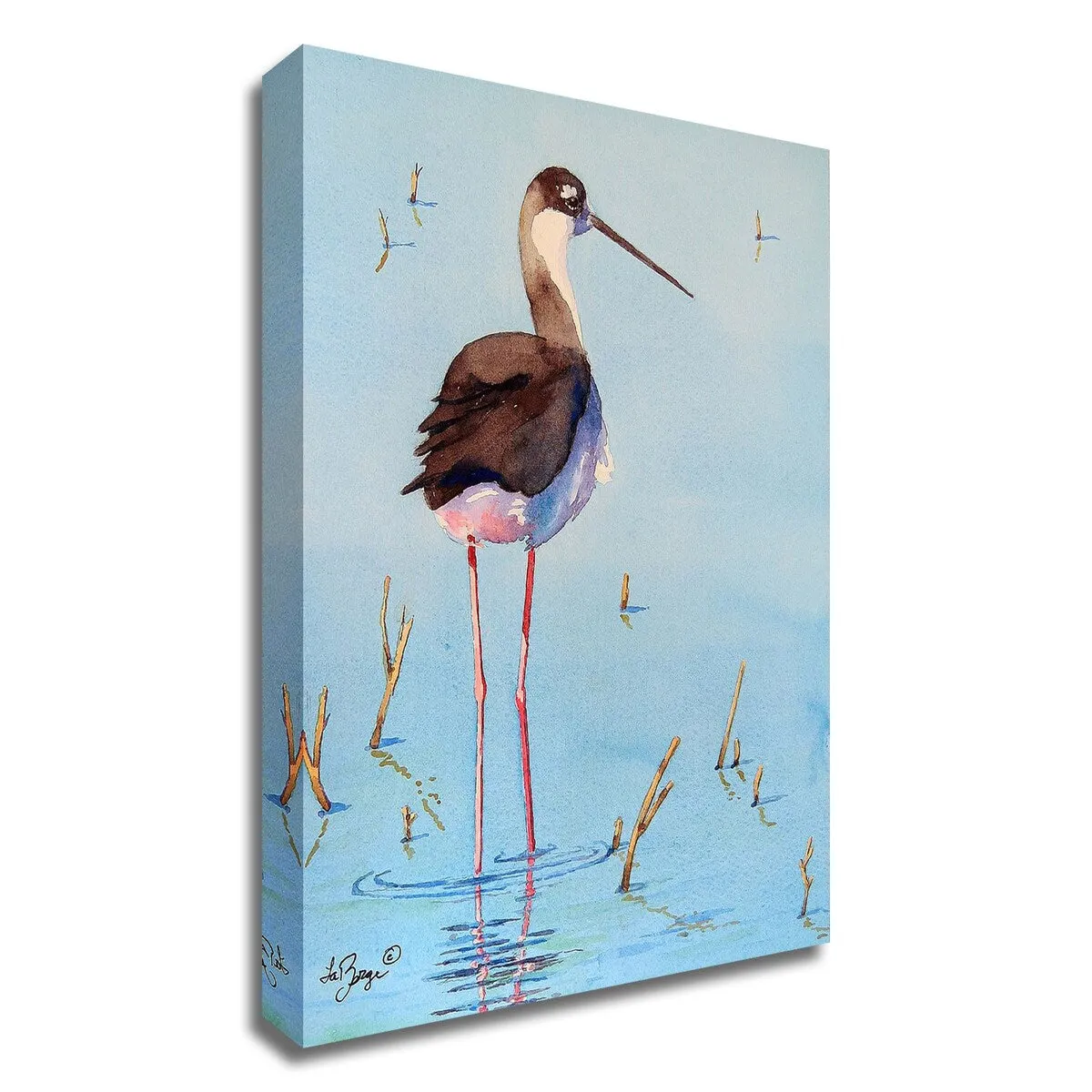 "Black Neck Stilt Iii" Wrapped Canvas Print Wall Art