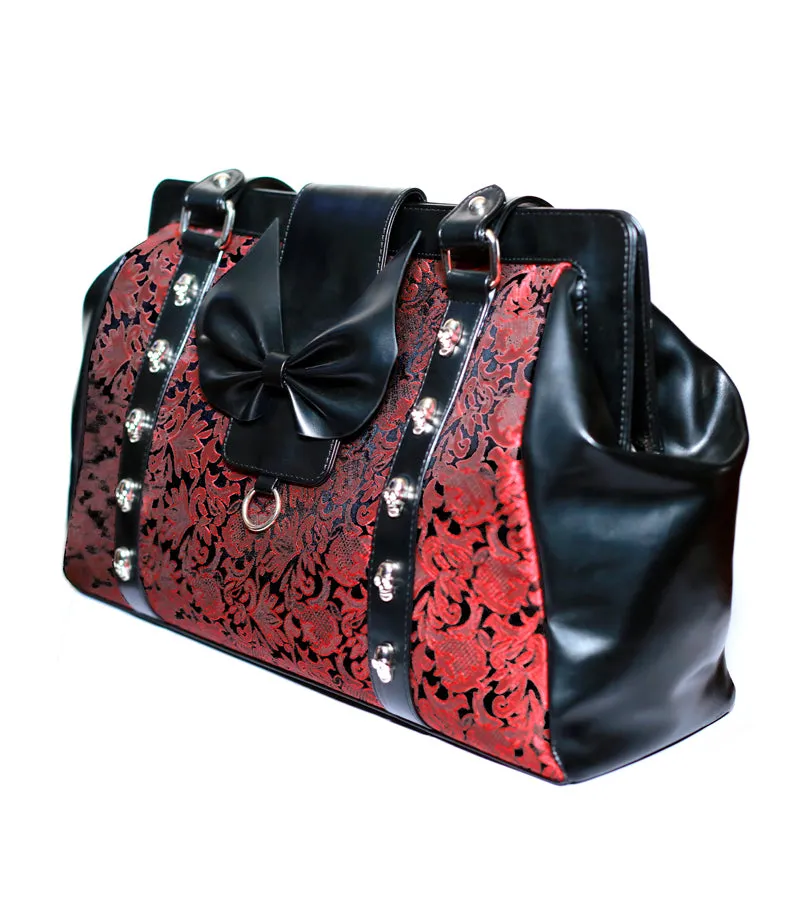 Red Brocade Maplesage Handbag