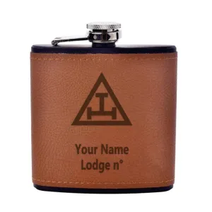 Royal Arch Chapter Flask - Leather & Stainless Steel