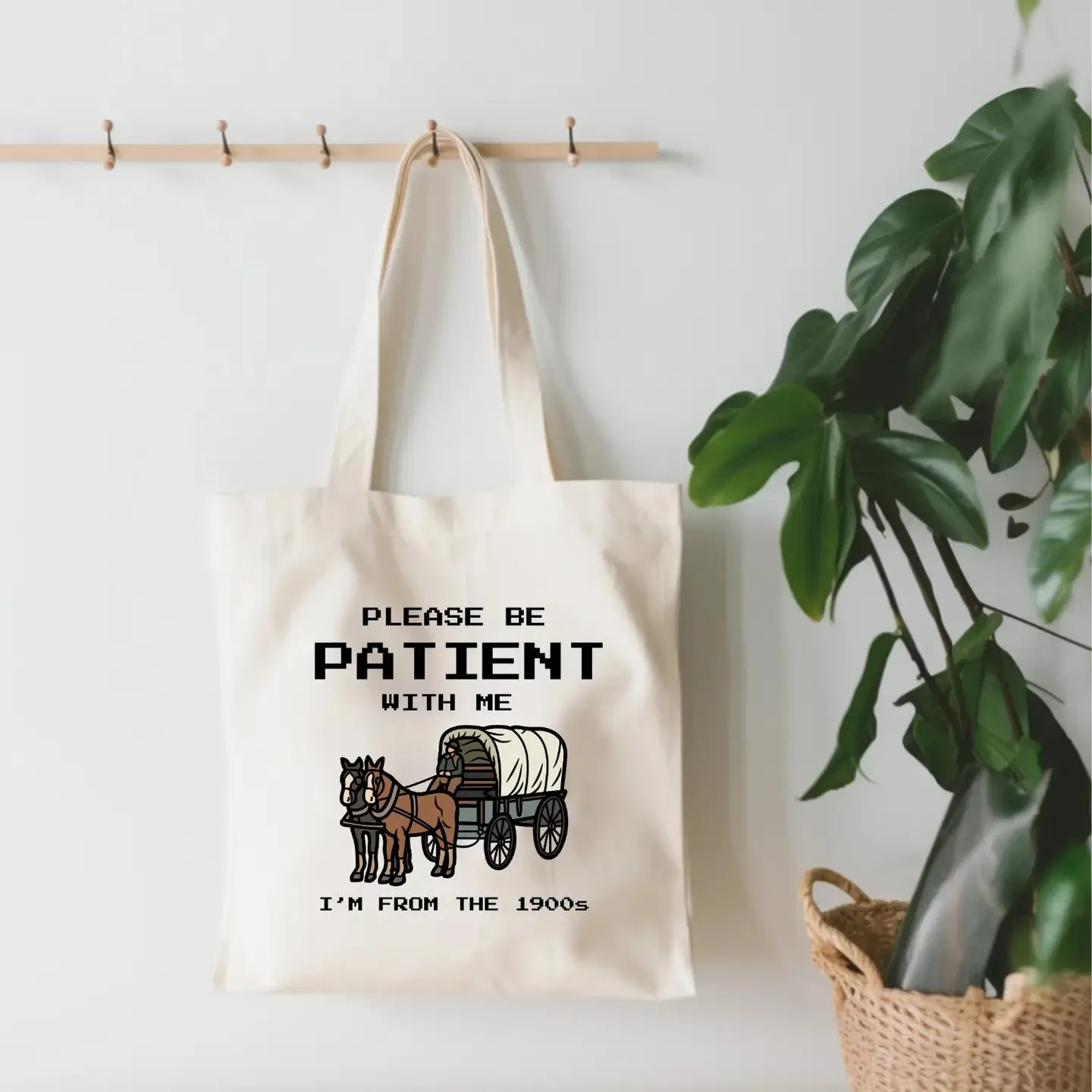 Small Canvas Tote Bag: Be Patient, I'm from the 1900's