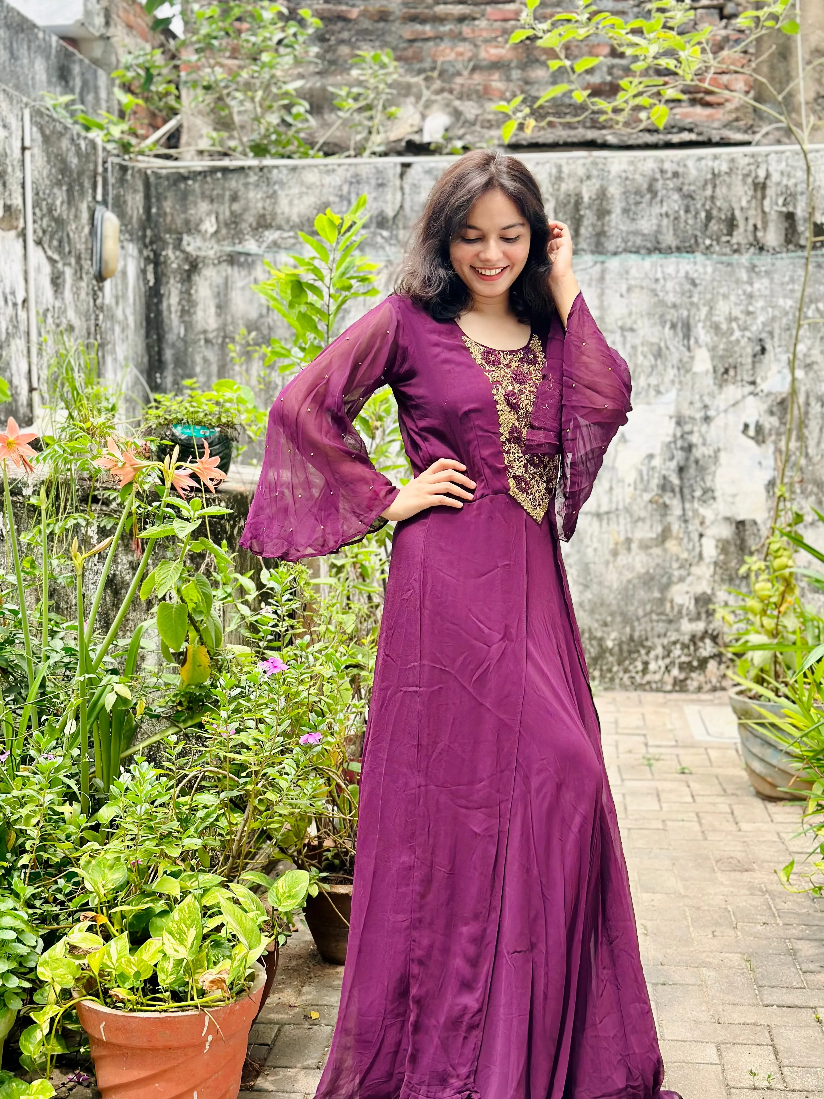 STYLISH INDOWESTERN GOWN