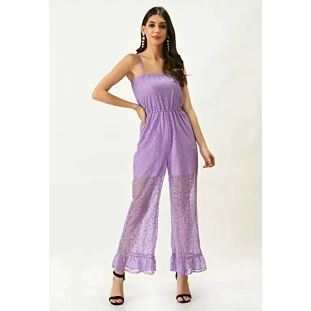 Teekhi Girl Trendy Fashionable Women jumpsuit (large, lavender)