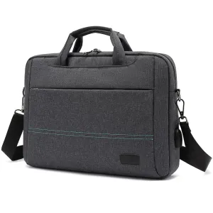 THE CLOWNFISH CoolBELL Water Resistant Polyester Unisex 17.3 inch Laptop Messenger Bag Briefcase Handbag (Grey)