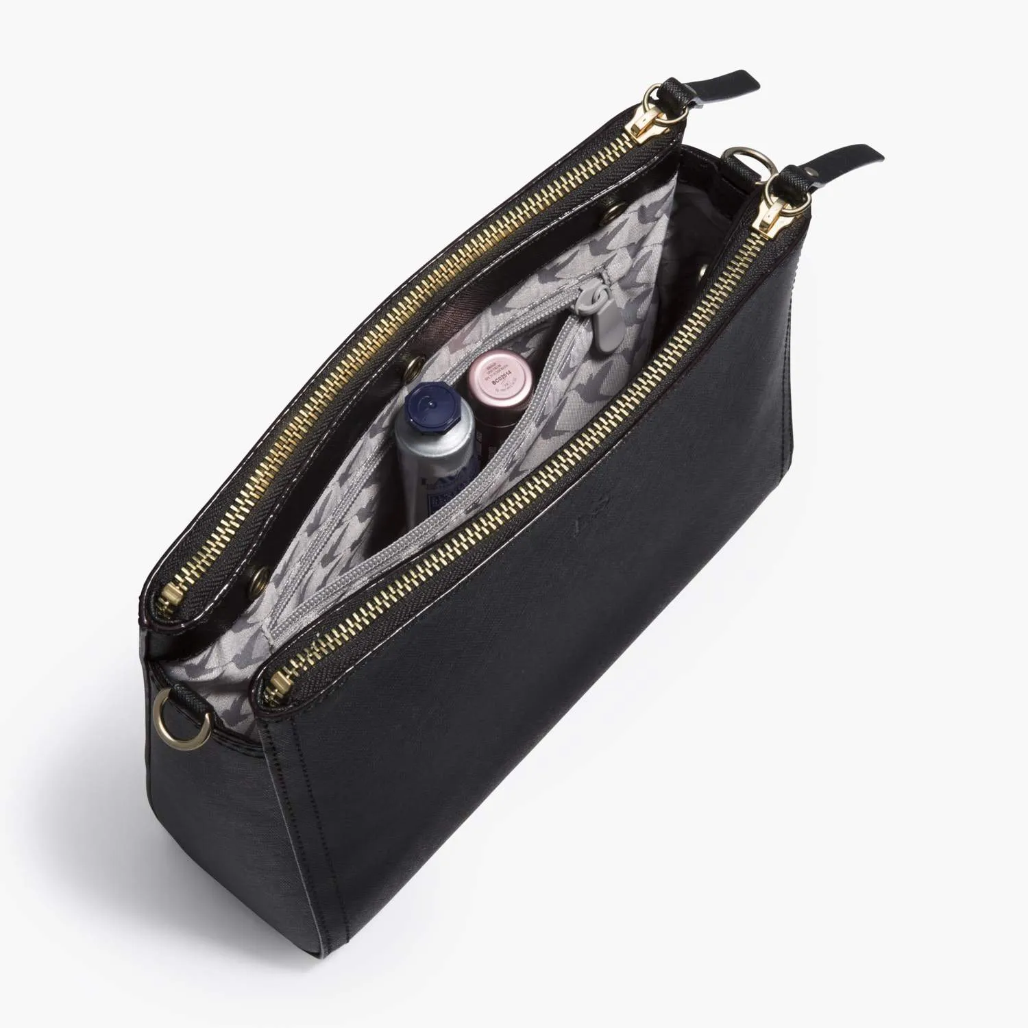 The Pearl - Saffiano Leather - Black / Gold / Grey