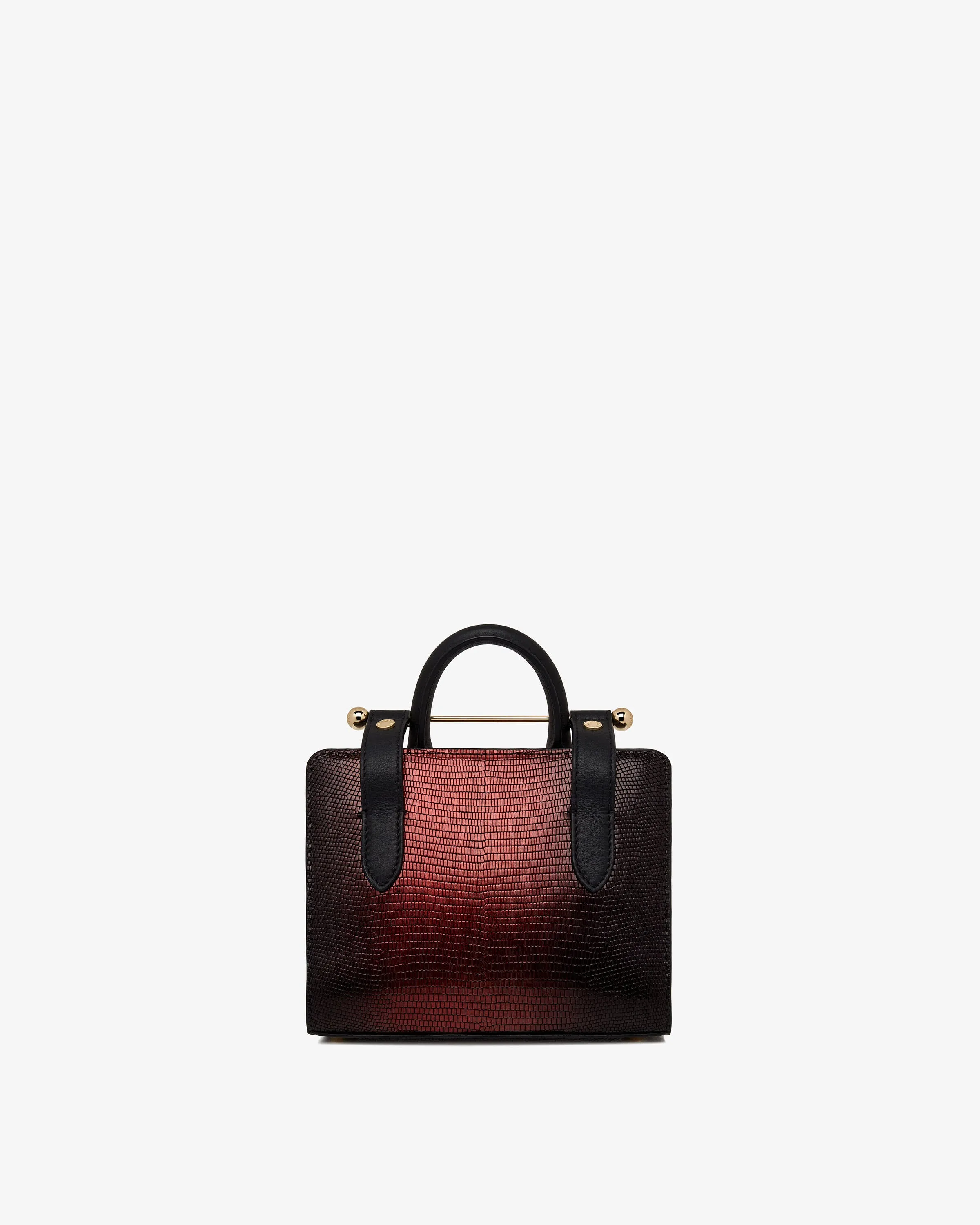 The Strathberry Nano Tote - Lizard-Embossed Leather Burgundy Dégradé