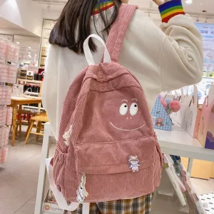 Wenkouban New Female Kawaii Corduroy Laptop College Backpack Trendy Girl Green Cool Cute Bag Fashion Women School Bag Lady Travel Backpack