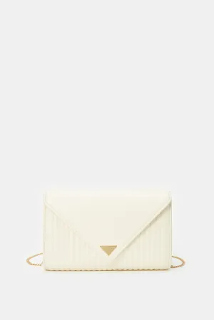 Women Beige Embellished Envelope Bag