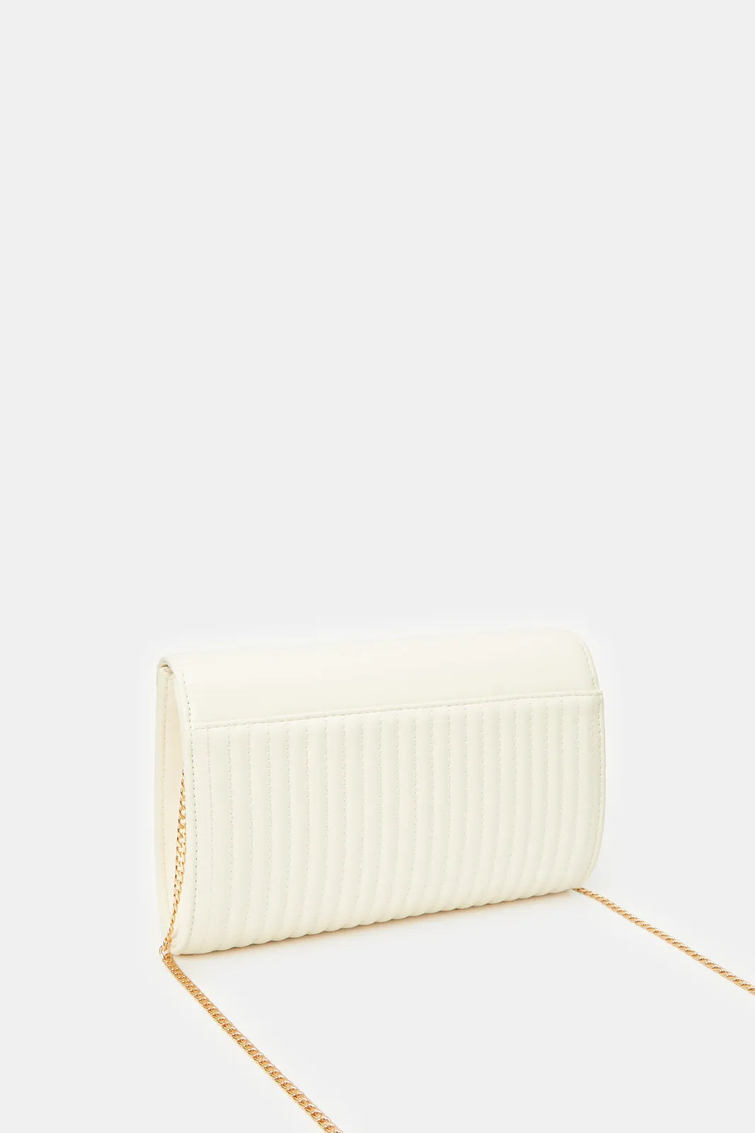 Women Beige Embellished Envelope Bag