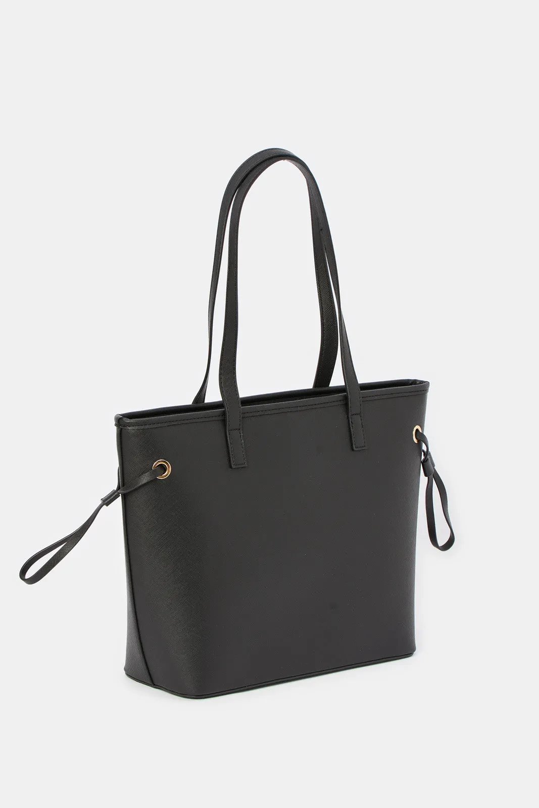 Women Black Embellished Tote Bag