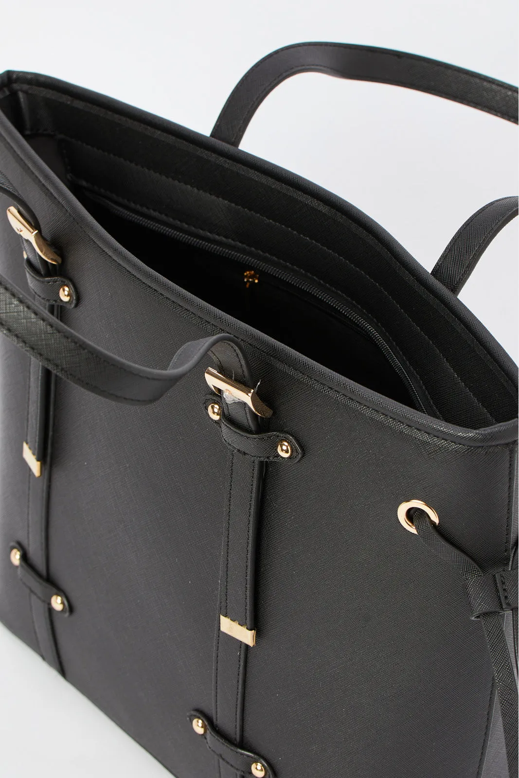 Women Black Embellished Tote Bag