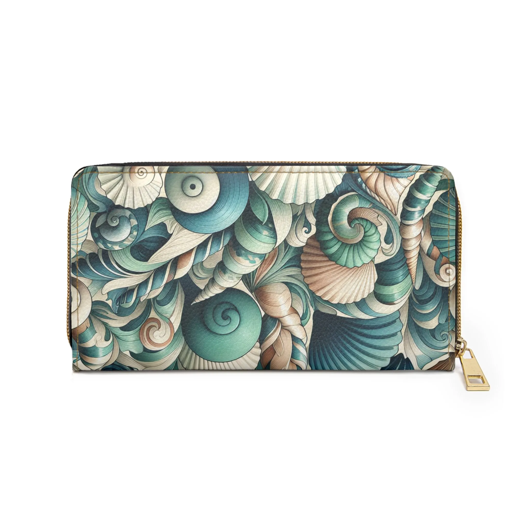 Zipper Wallet - Abstract Sea Shell Pattern